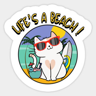 Life's a beach Persian Cat Sticker